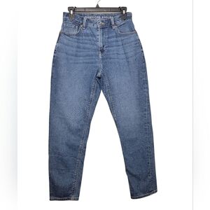 American Eagle Mom Jean Blue High-Rise Stretch Denim Slim Fit 0